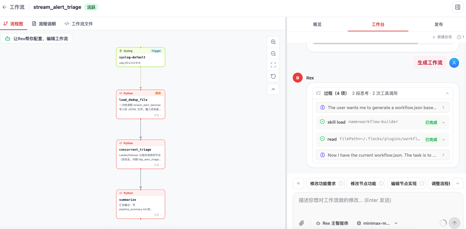 生成后的工作流流程图结果